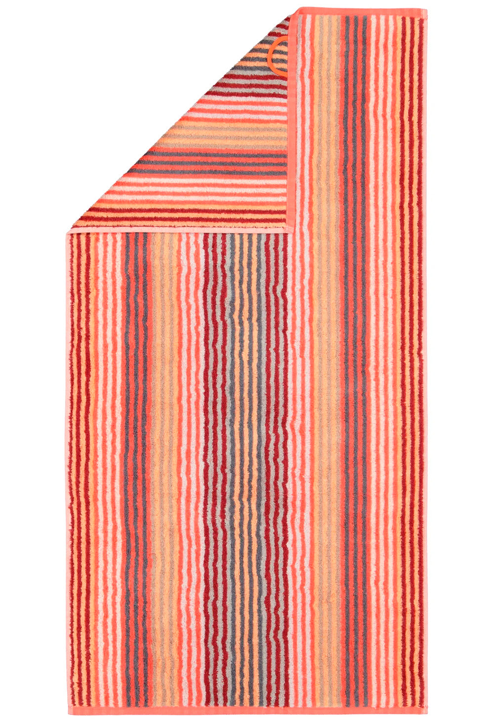 Cawö Håndklæde Unique Stribet - 50 x 100 cm, Koral