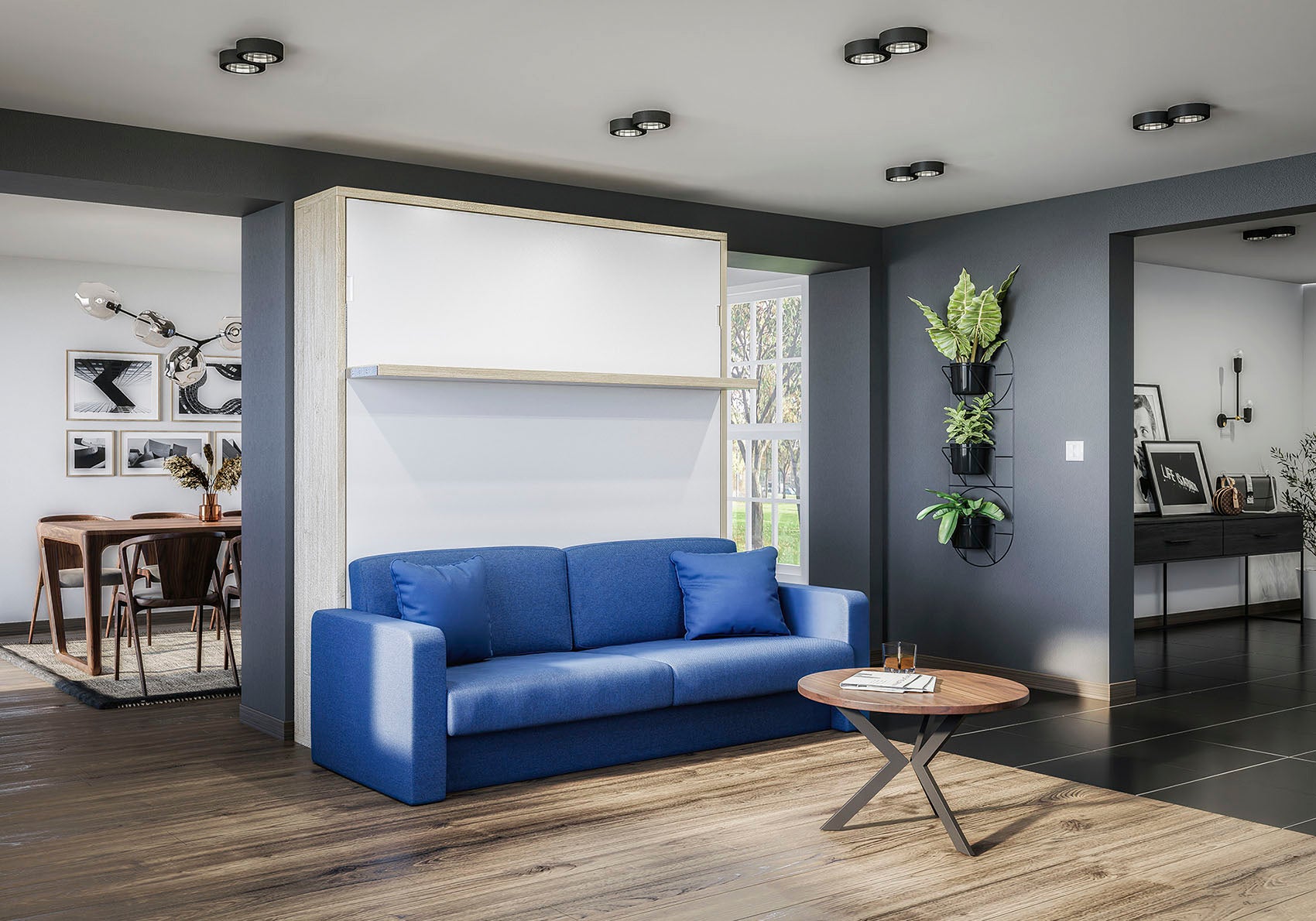 LIVING skabsseng - Lodret med sofa