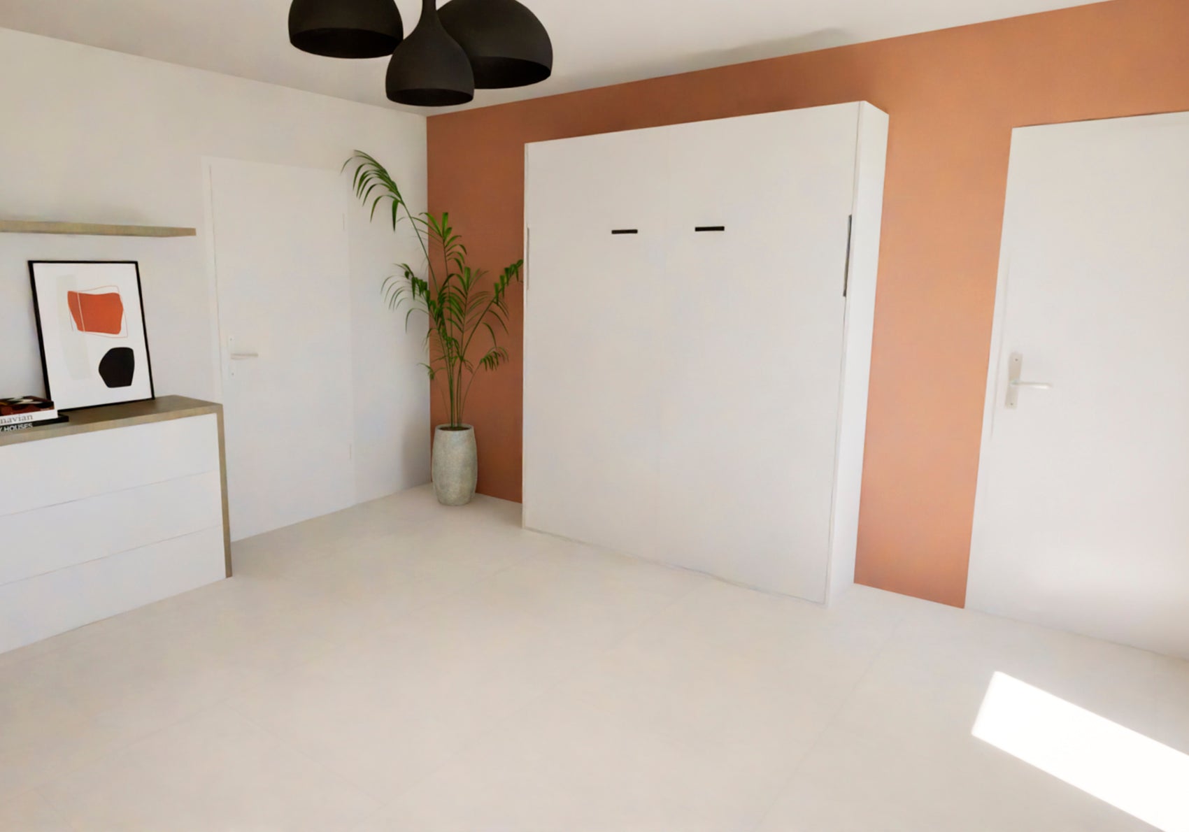 Optima Skabsseng Vertikal 160x200 Hvid - lukket version