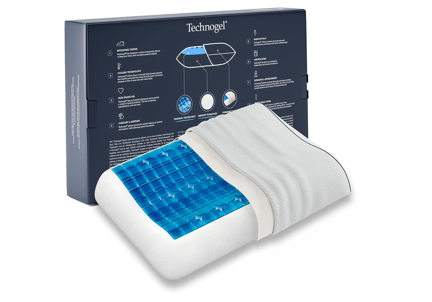 Technogel Anatomic Curve - 3D Gel & memoryfoam hovedpude - Den 7. Himmel