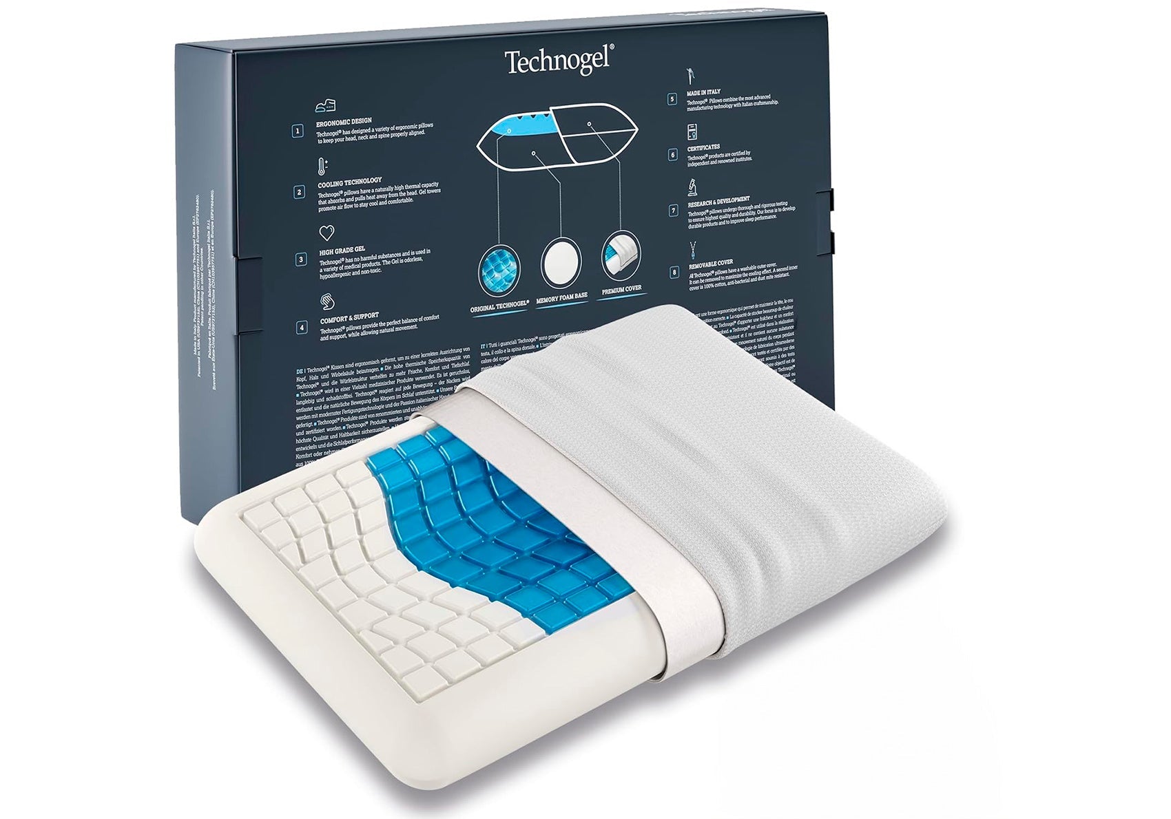 Technogel Essential - 3D Gel & Memoryfoam hovedpude - Den 7. Himmel