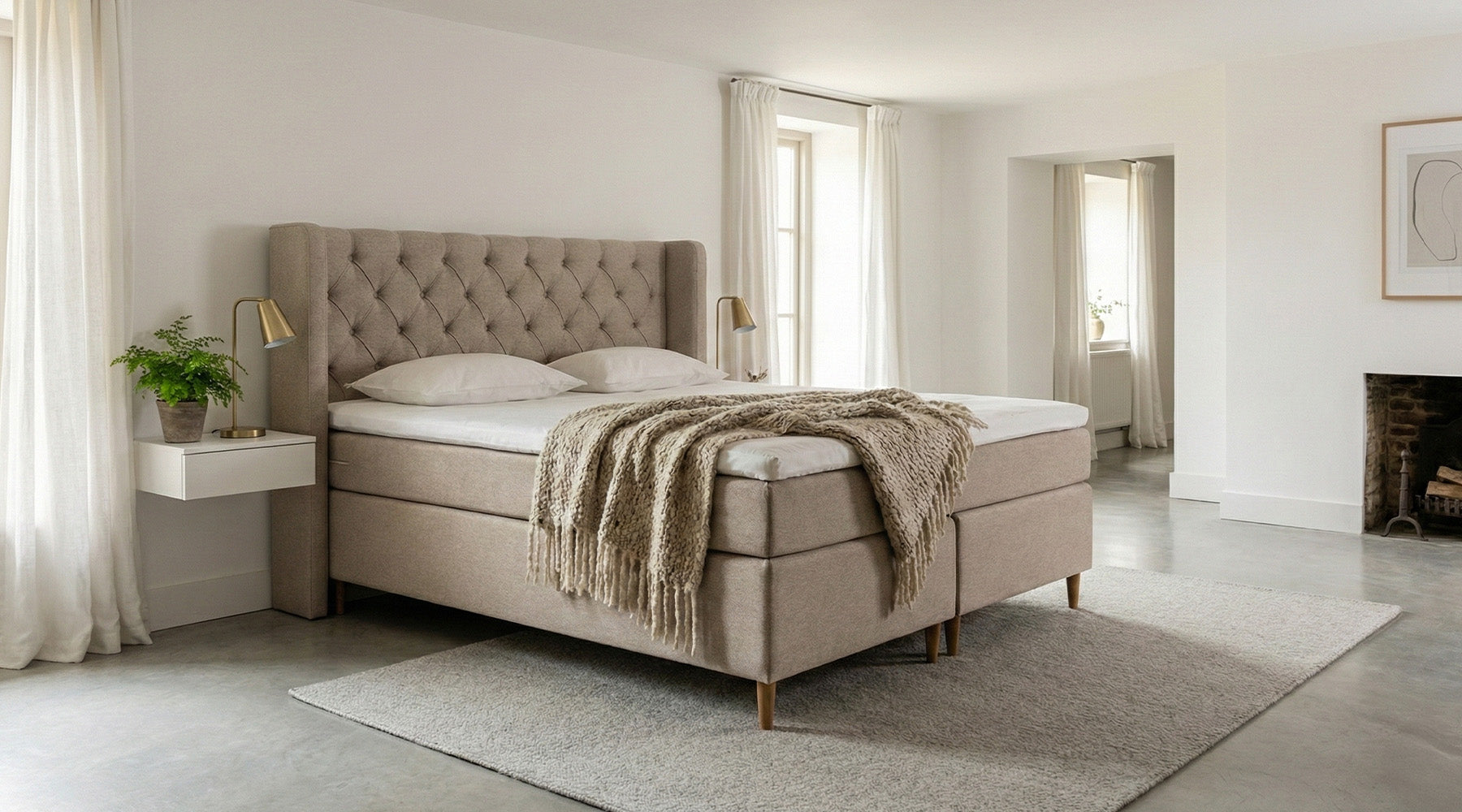 Dunlopillo Passion Kontinentalseng 180x200 sand farvet