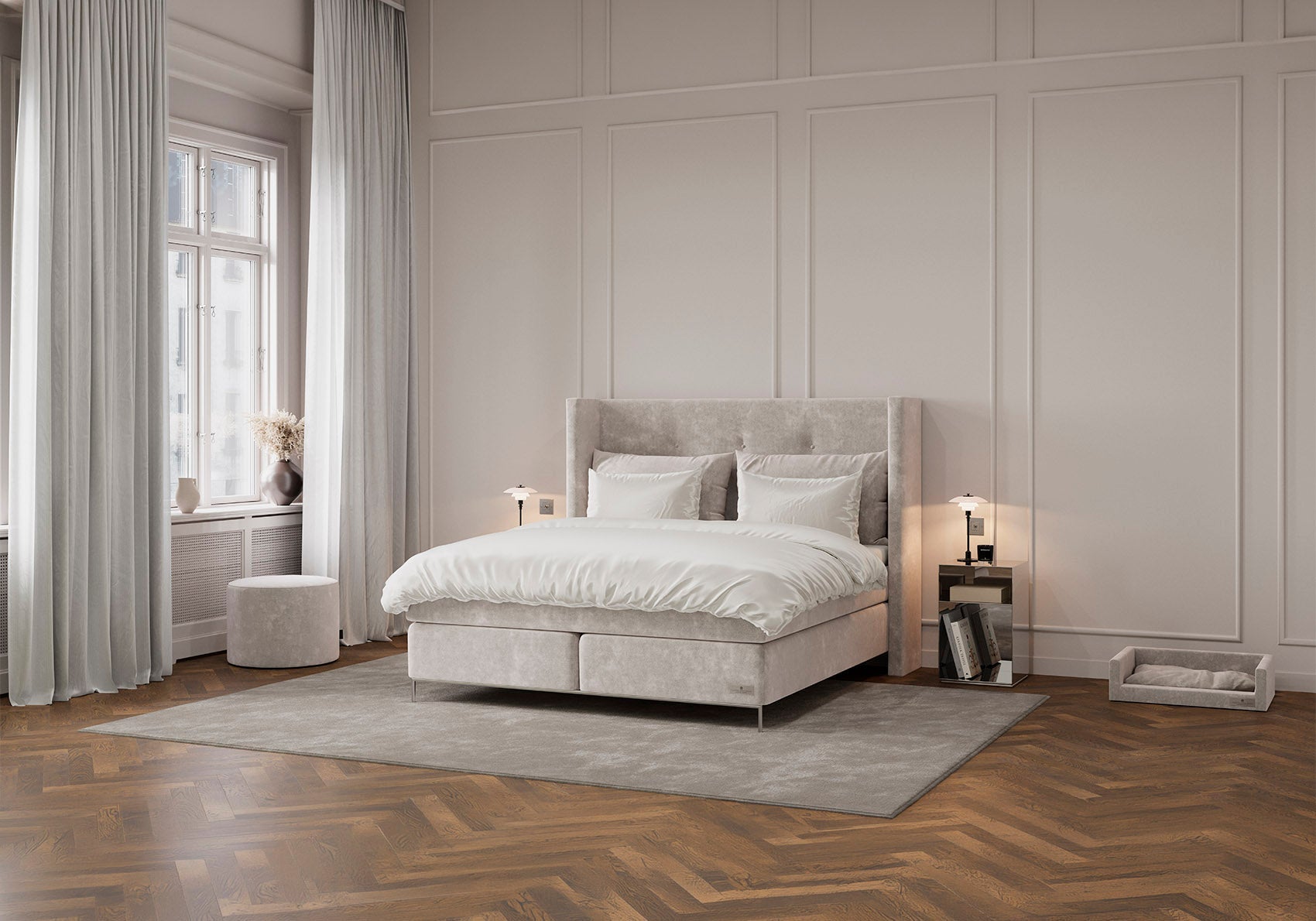 Carpe Diem Beds - Sandö Kontinentalseng - CliffLightGrey - 180x200