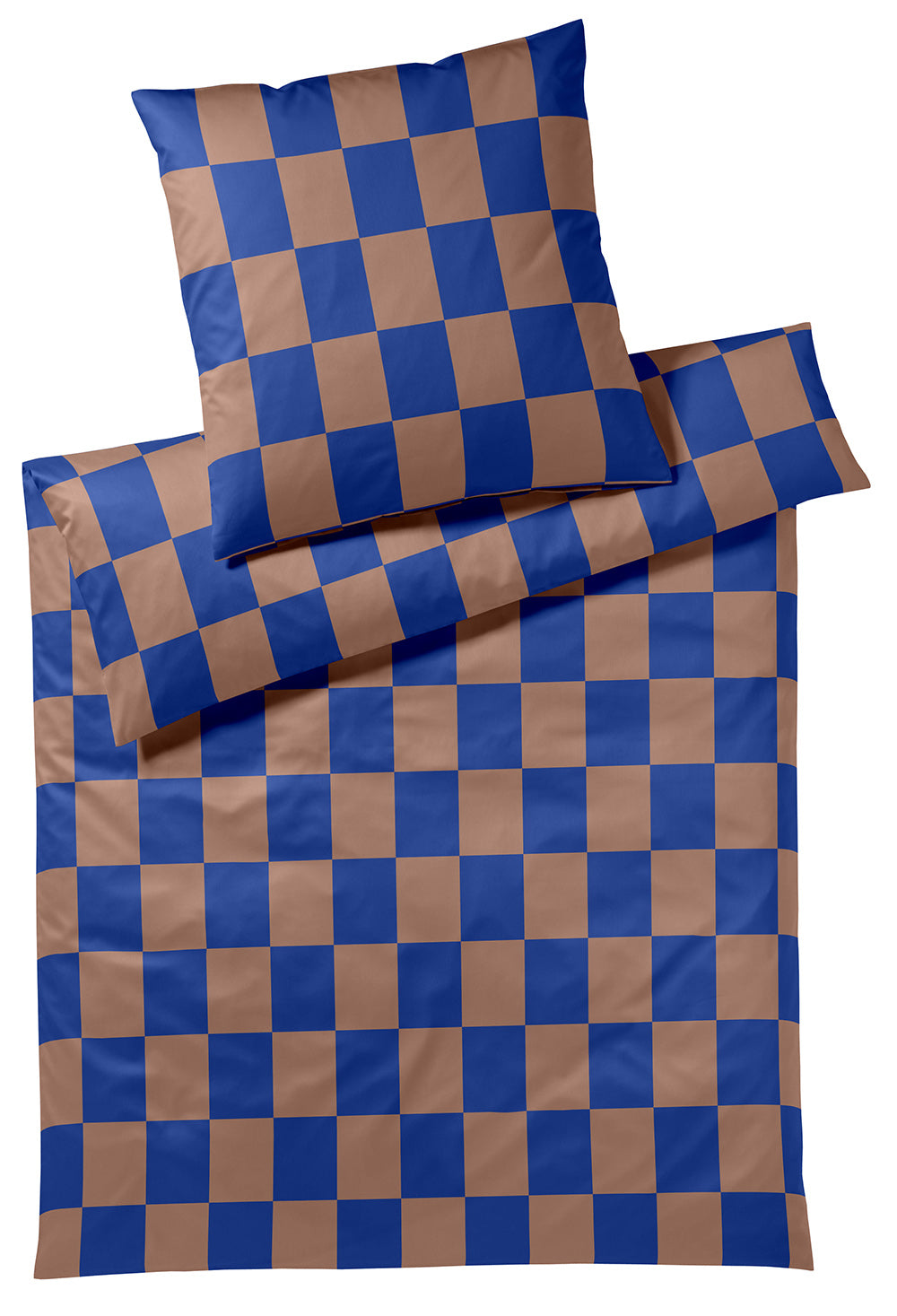 Elegante sengetøj i bomuldssatin 140x200, Plenty Kobolt Mousse