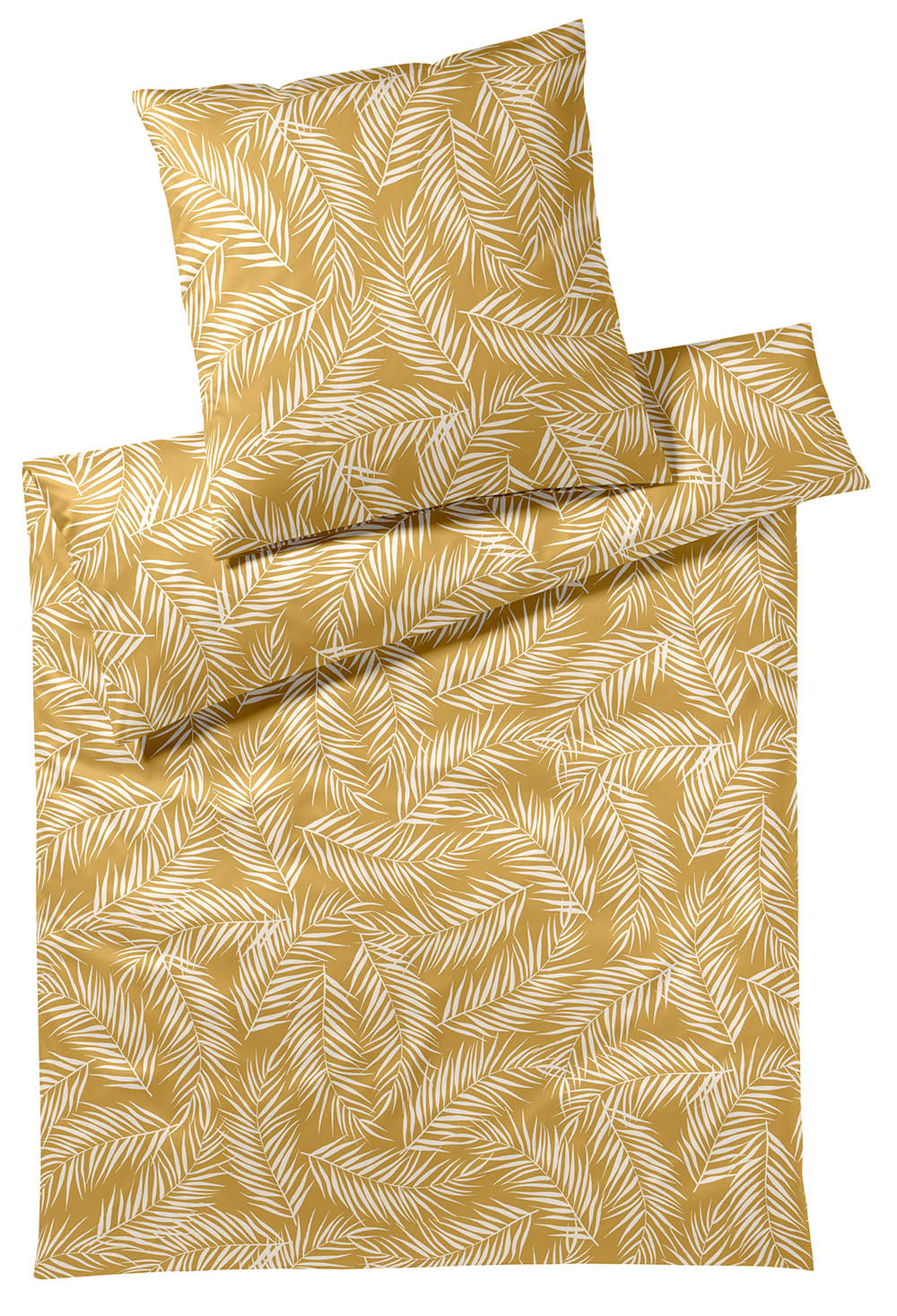 Elegante Maison Leaves sengesæt 140x200 Gold i maco bomuldssatin