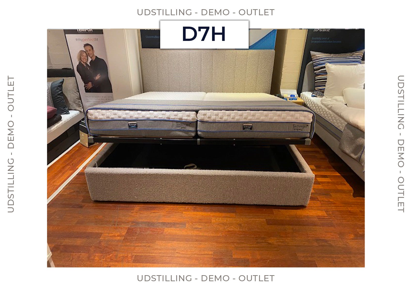 Udstilling/Demo - D7H sengeramme med opbevaring 180x200