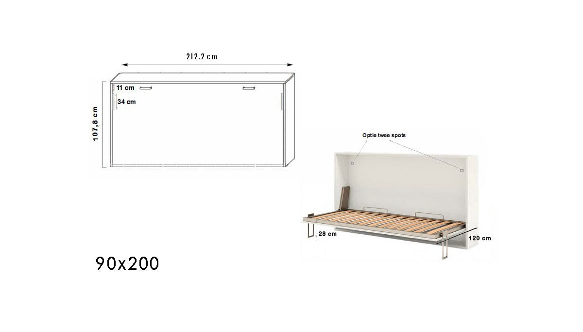Udstilling/Demo - Optima Skabsseng 90x200 - Vandret