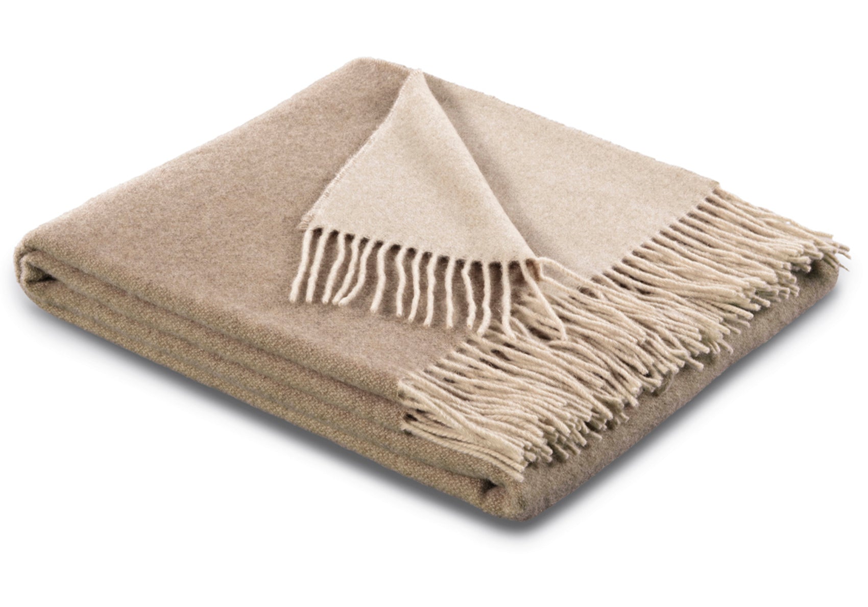 Biederlack Cashmere Uld Plaid - 130x170 - Natur - Sand - Den 7. Himmel