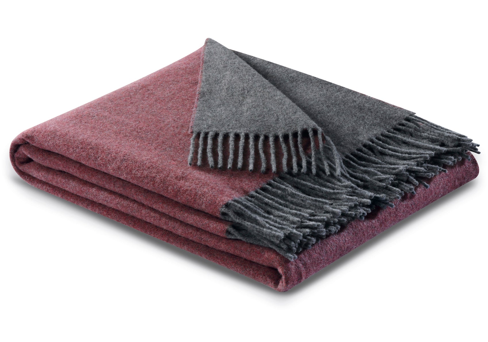 Biederlack Cashmere Uld Plaid - 130x170 - Rouge - Graphit - Den 7. Himmel