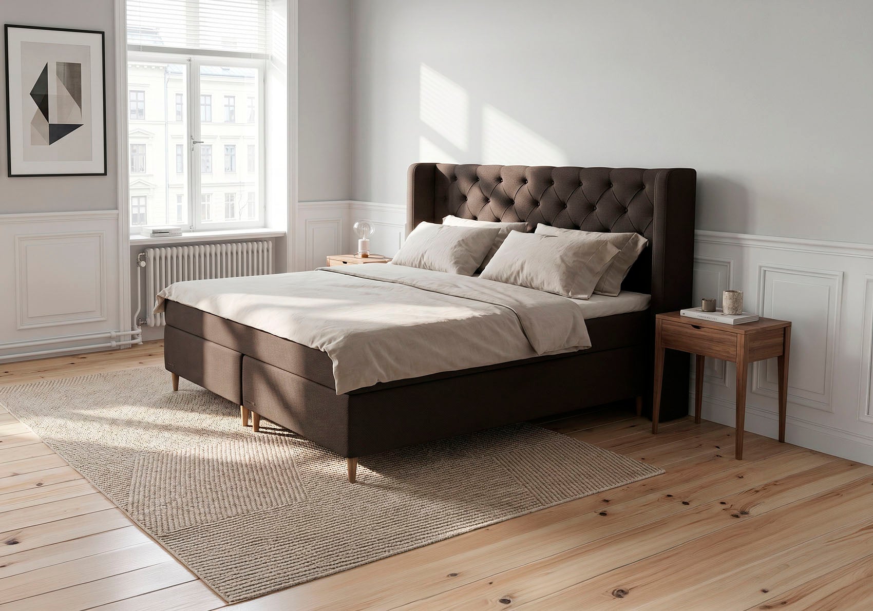 Dunlopillo Soul Kontinentalseng Soft Cocoa i 180x200 cm - københavnsk lejlighed
