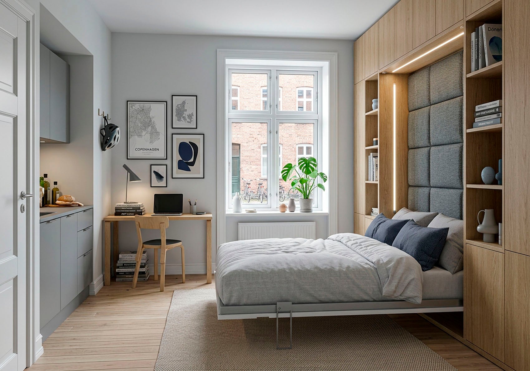 Living skabsseng lodret 180x200 studiebolig CPH - åben