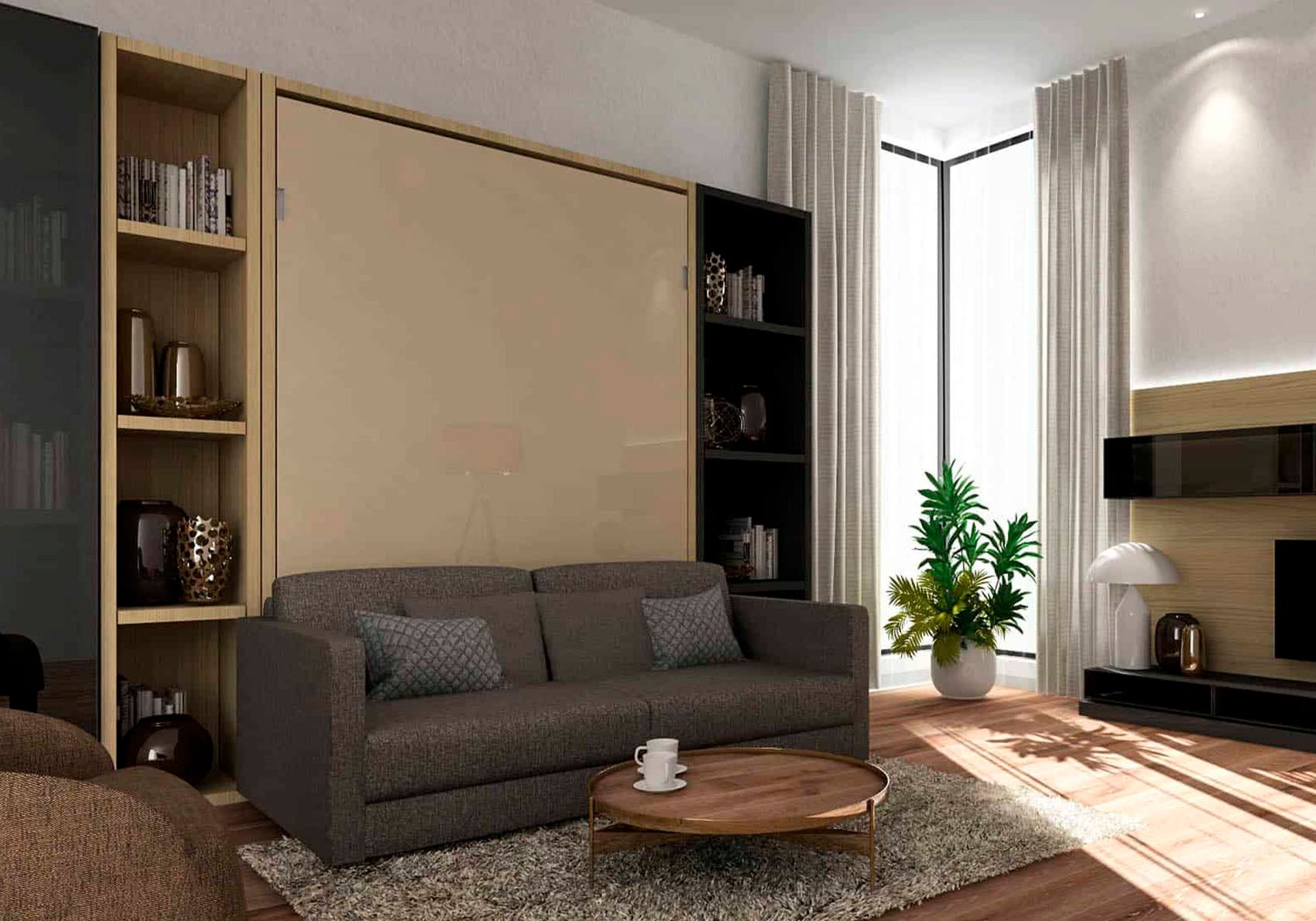 LIVING skabsseng - Lodret med sofa