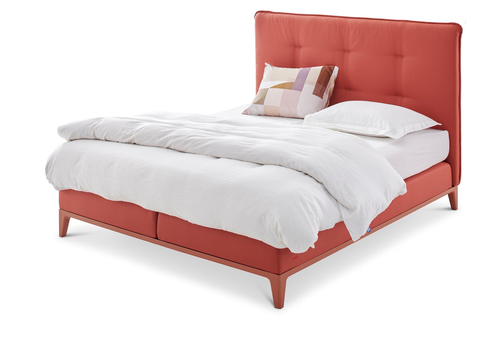 Auping Criade Box rødlig farve med cushion sengegavel